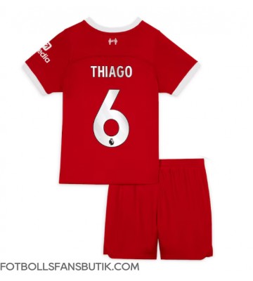 Liverpool Thiago Alcantara #6 Replika Hemmatröja Barn 2023-24 Kortärmad (+ Korta byxor)